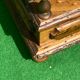 1950s Italian brass and wood wine rack with drawer