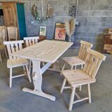 Solid pine table and chairs set
