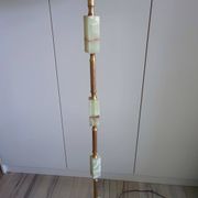 Lampadaire italien onyx et laiton