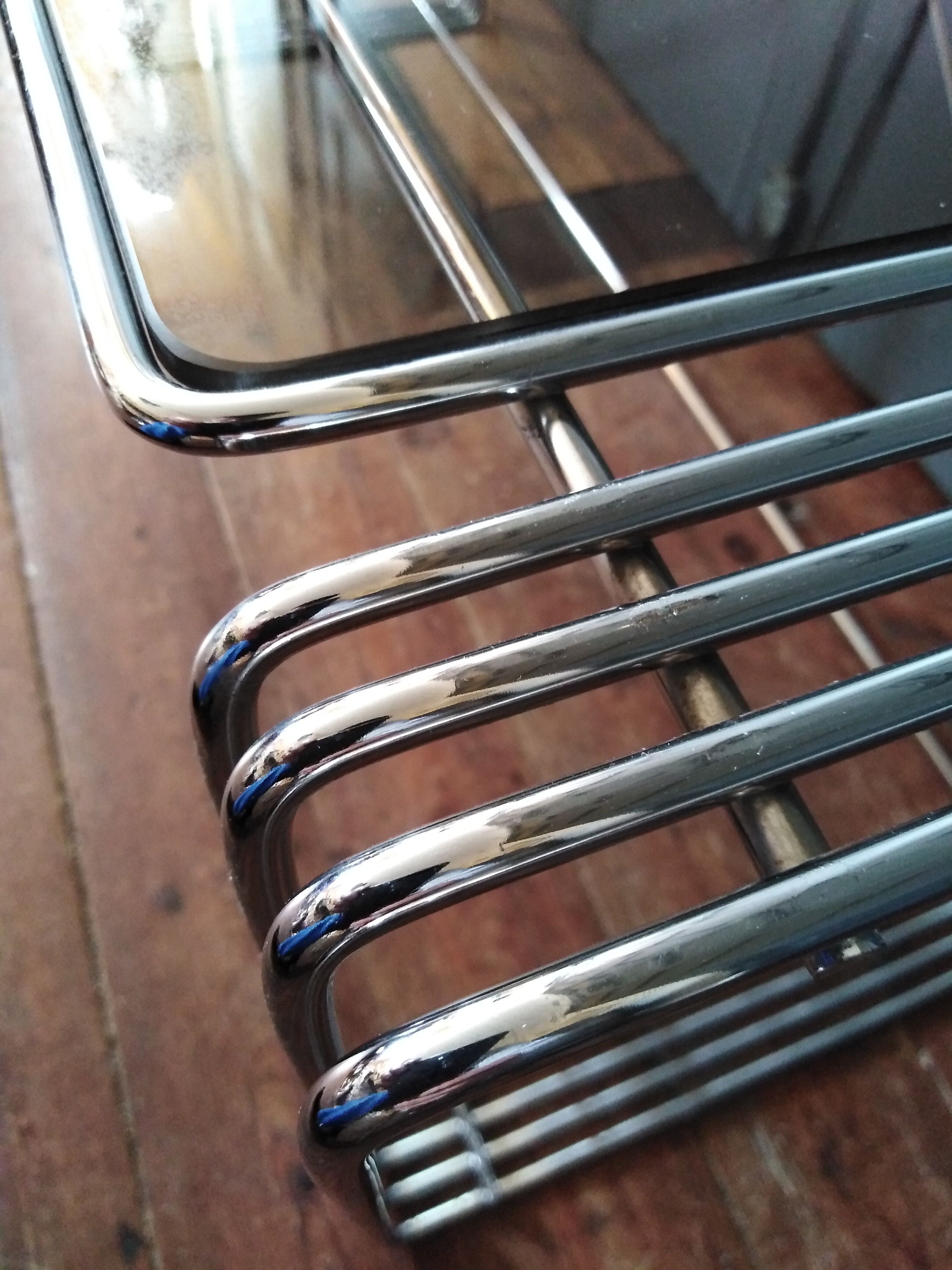 Glass and chrome coffee table 1970