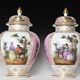 Pair of covered Dresden porcelain vases from Helena Wolfsohn's studio