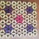 Vintage flower coaster beige purple and pink wood beads