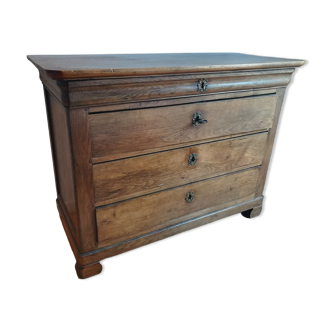 Molded blond oak chest of drawers