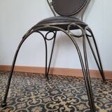 Metal and leather chair