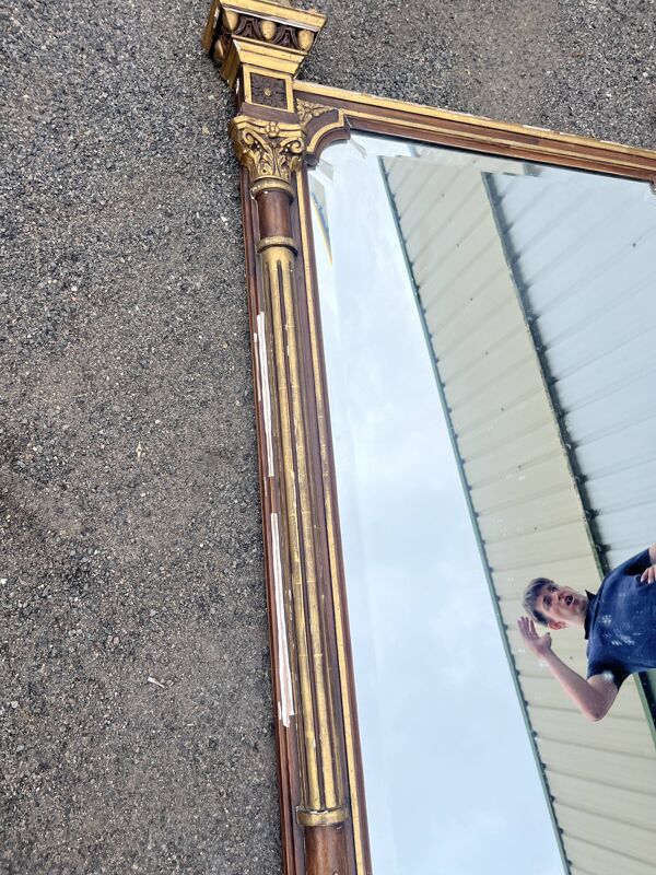 Grand miroir ancien 144 cm de style Empire - Miroir trumeau ou de cheminée