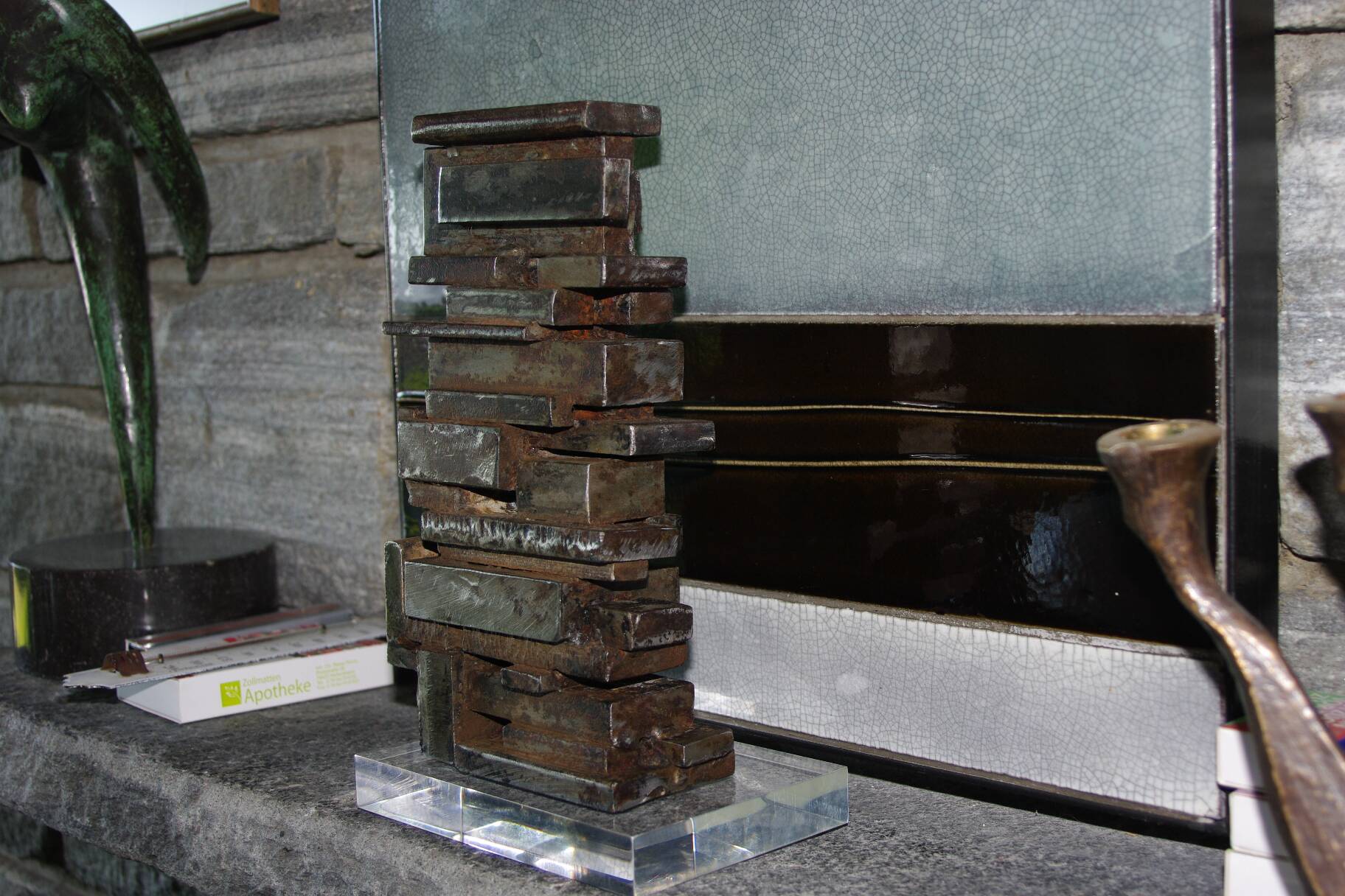 Vintage steel blade sculpture