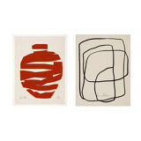 Framed set of two abstract giclee prints, 50x70