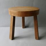 Solid oak tripod stool, circa 1970