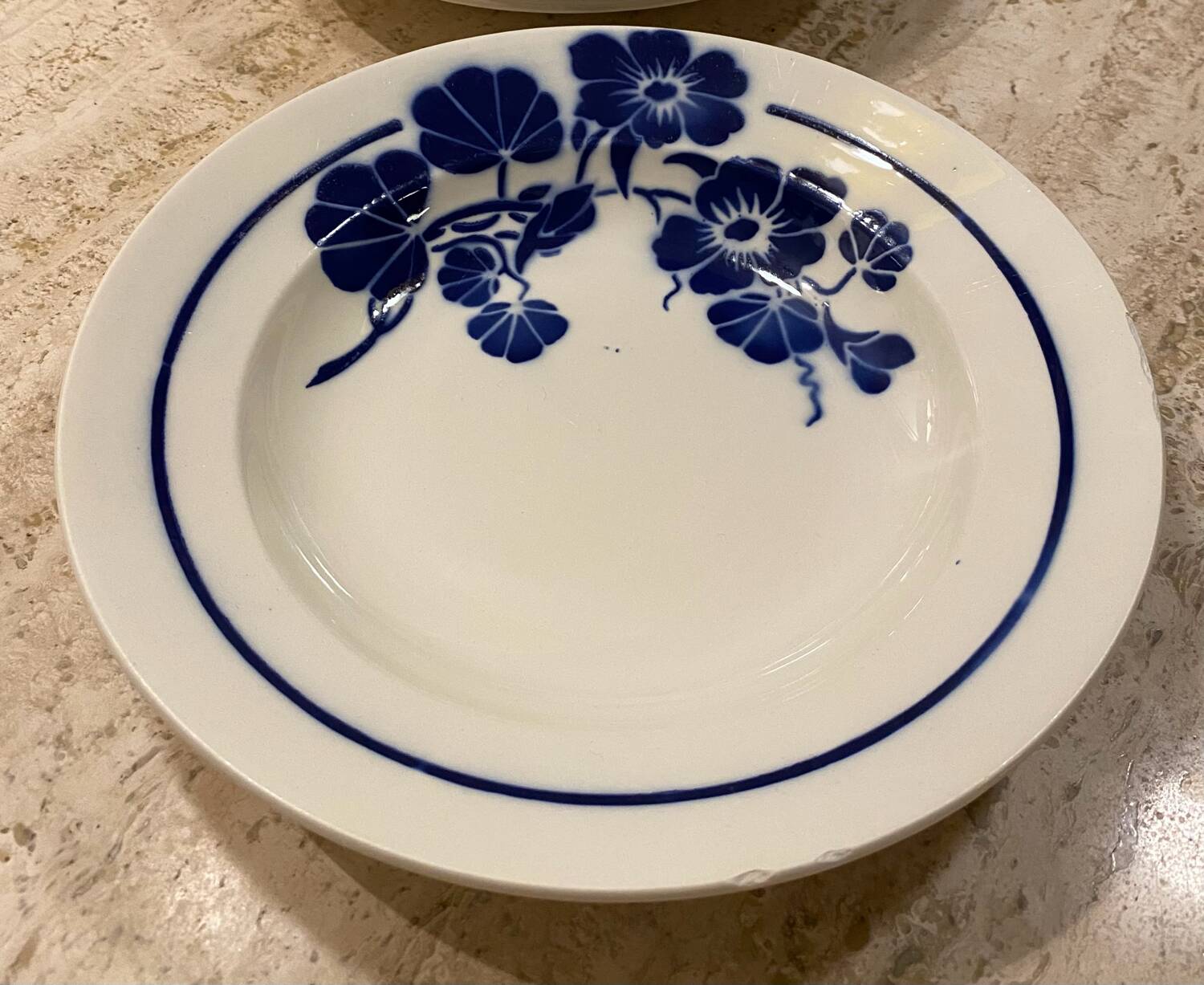 Set of 6 Badonvillier porcelain soup plates