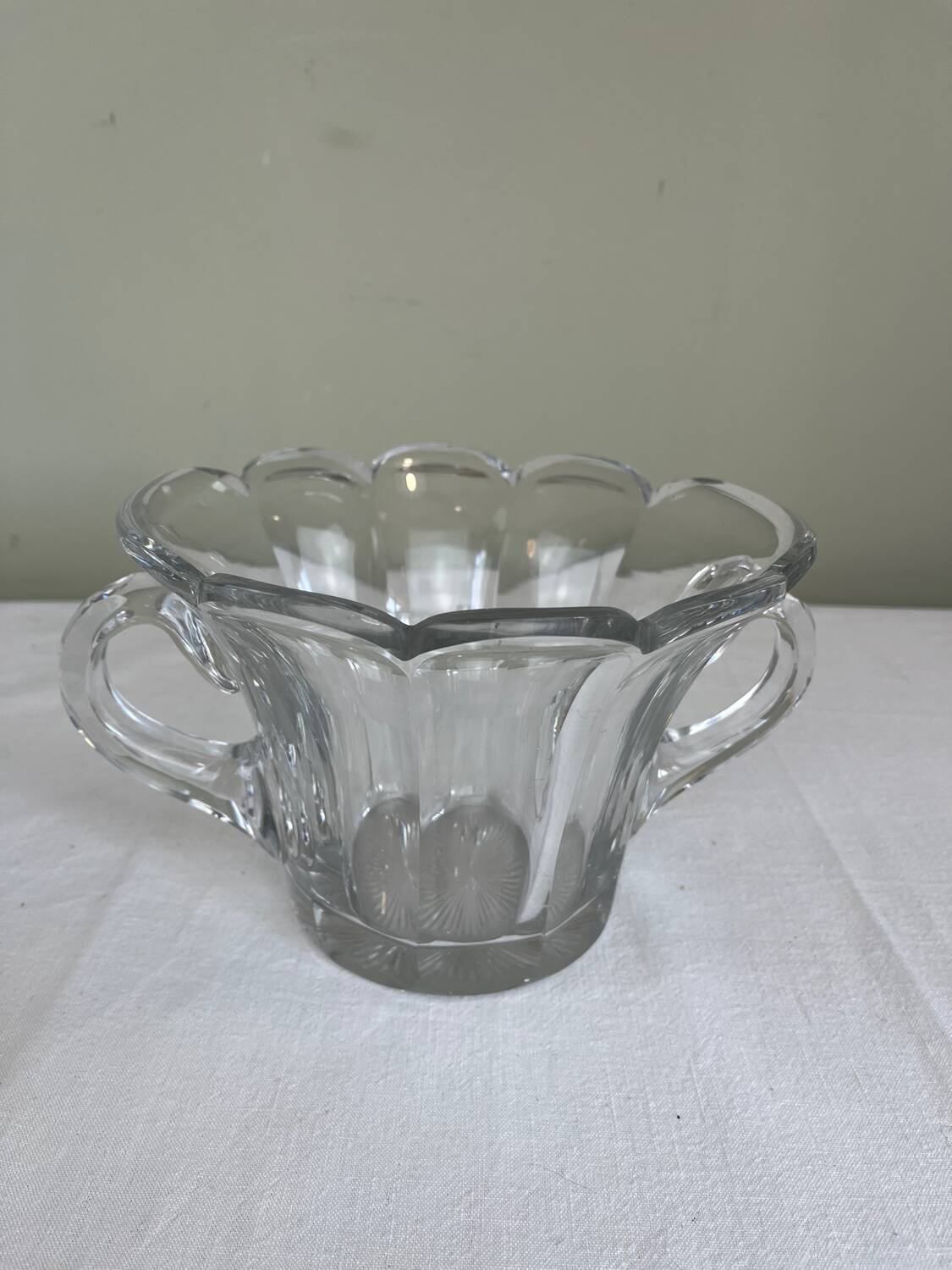 Moulded pressed glass cup