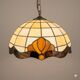 Tiffany-style stained glass pendant, vintage Honsel Germany