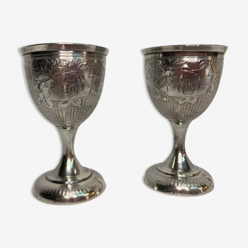 2111851 Silverware, pair of silver shells Minerva cipher early twentieth century
