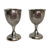 2111851 Silverware, pair of silver shells Minerva cipher early twentieth century