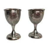 2111851 Silverware, pair of silver shells Minerva cipher early twentieth century