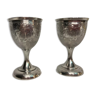 2111851 Silverware, pair of silver shells Minerva cipher early twentieth century