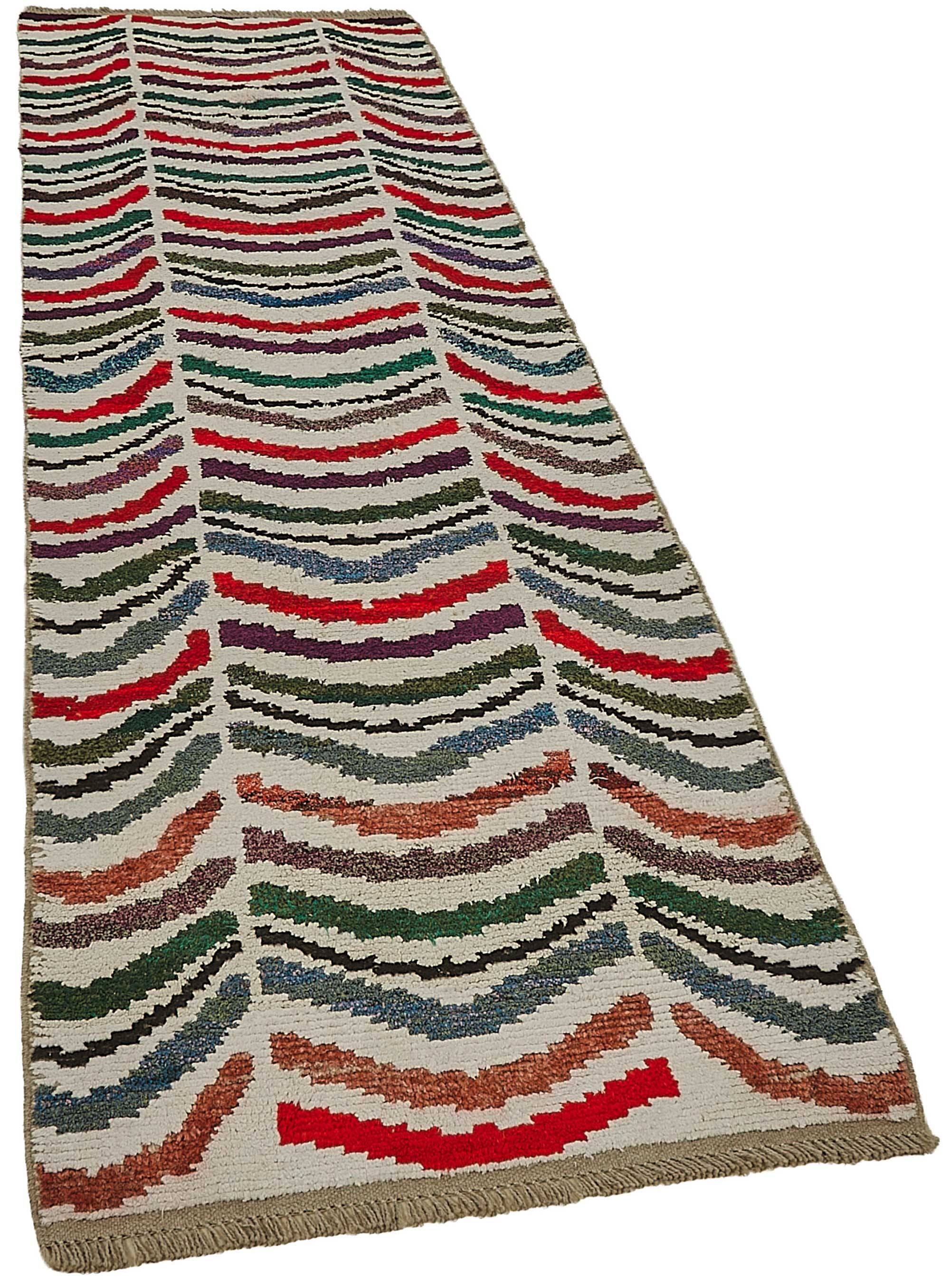 Handwoven Turkish Recycled Boho Rug 86 cm x 293 cm