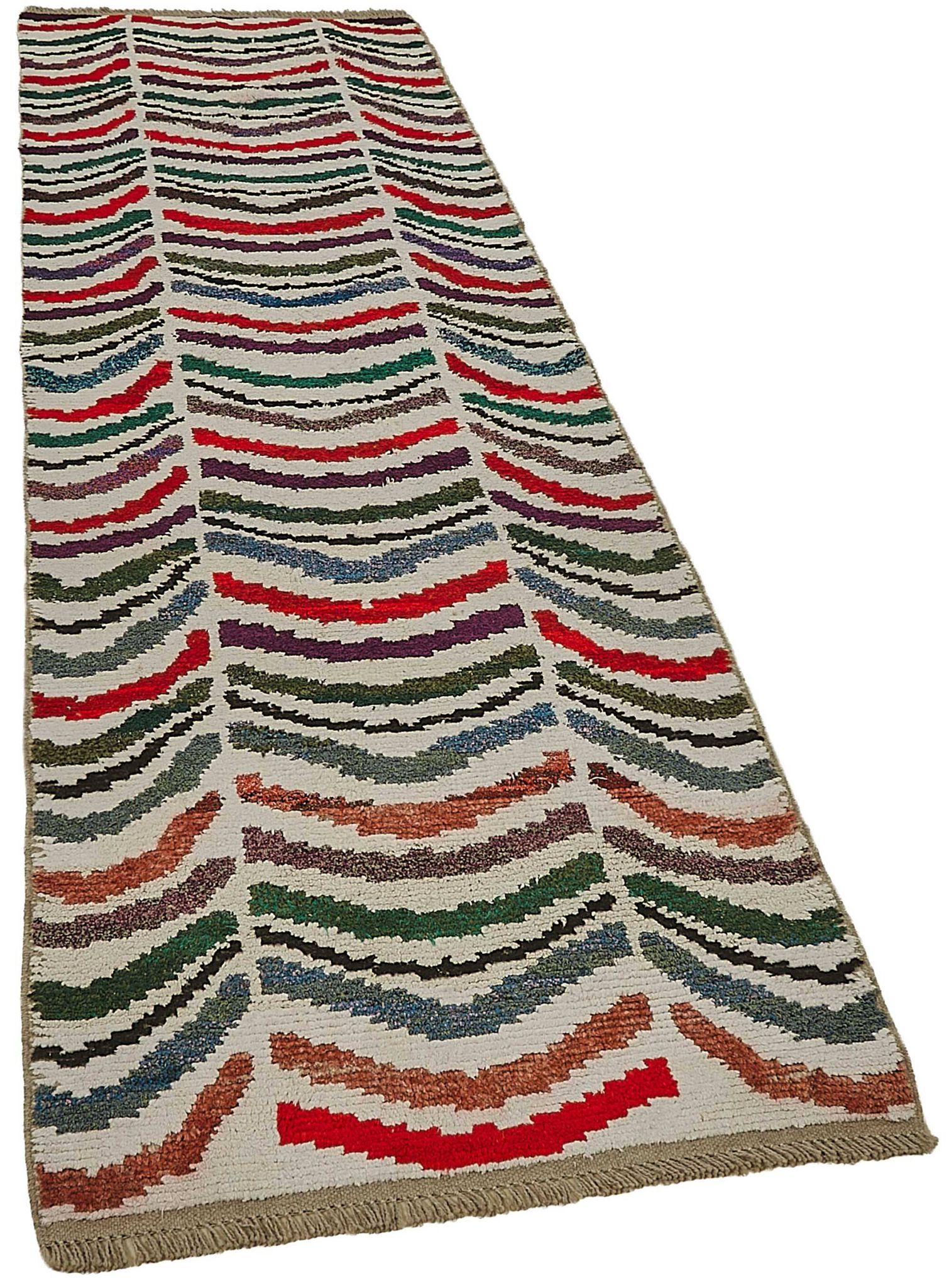 Tapis boho recyclé turc fait main 86 cm x 293 cm