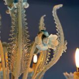 Venetian Chandelier In Murano Glass Two Tones Of Blue, Circa 1940, 8 Arms Of Light