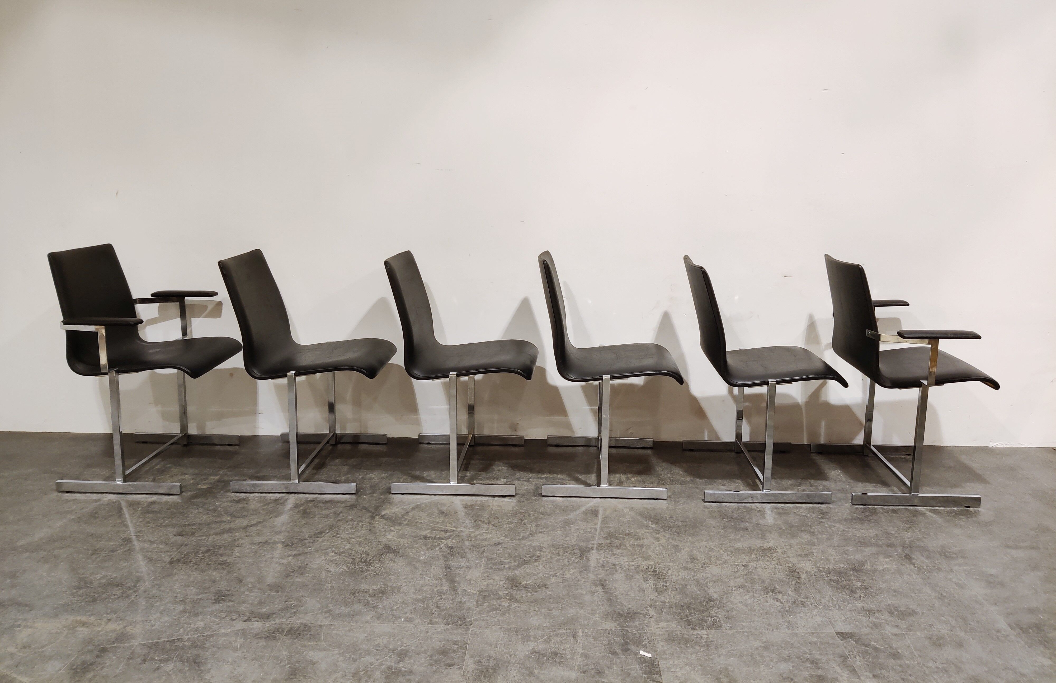 Vintage chrome dining chairs, 1970s