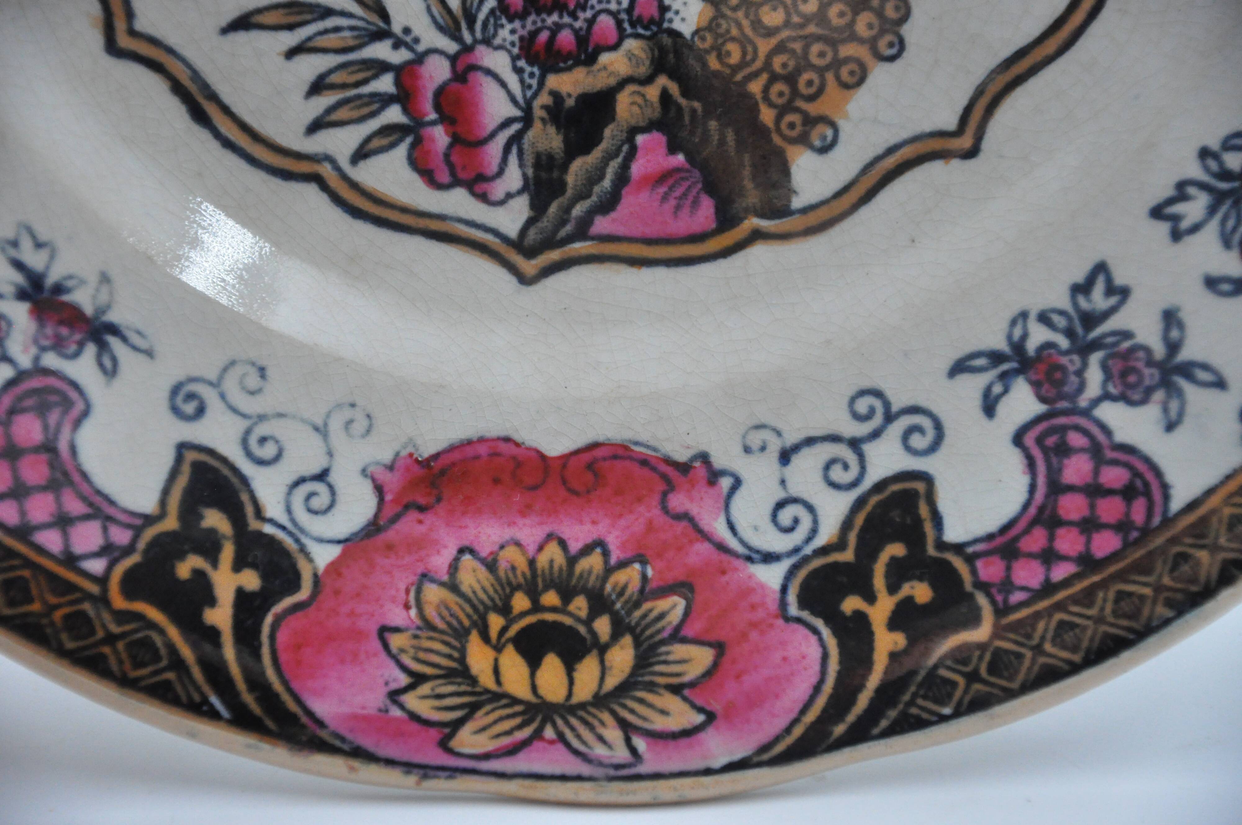 6 Plates Canton 1860 drawing edited by Boch Frères