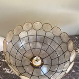 Vintage mother-of-pearl and brass pendant light