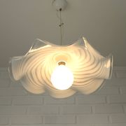 Vintage Murano lamp / swirl glass chandelier / unique hanging lamp 1980's