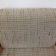 Set of 2 vintage fireside chairs in pine and fabric from the 70s