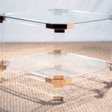 End of couch or in plexiglas and glass - 1970 side table