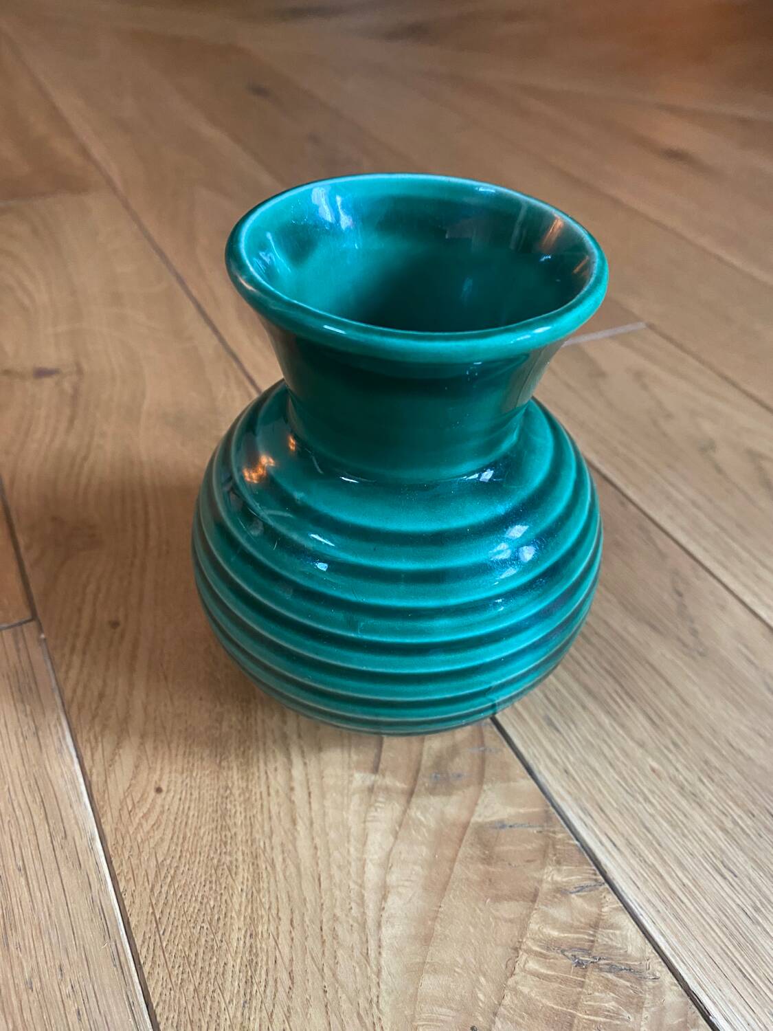 Green ceramic vase