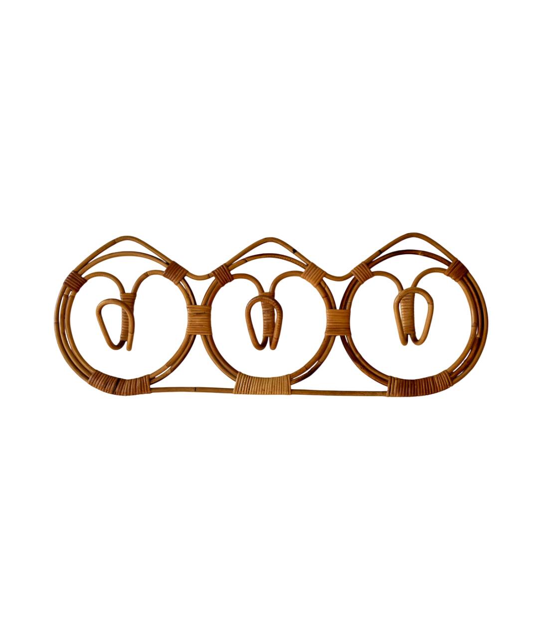 Wall-mounted rattan coat rack by Franco Albini, 1960