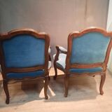 Pair of large armchairs in Louis XV style from the 19th century.