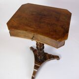 Anitque Side/Sewing Table On Column Made In Mahogany From 1890s