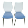 Pair of white plexiglass chairs