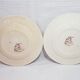 Set of 4 flat plates in Clairfontaine earthenware model Flowers, iron earth