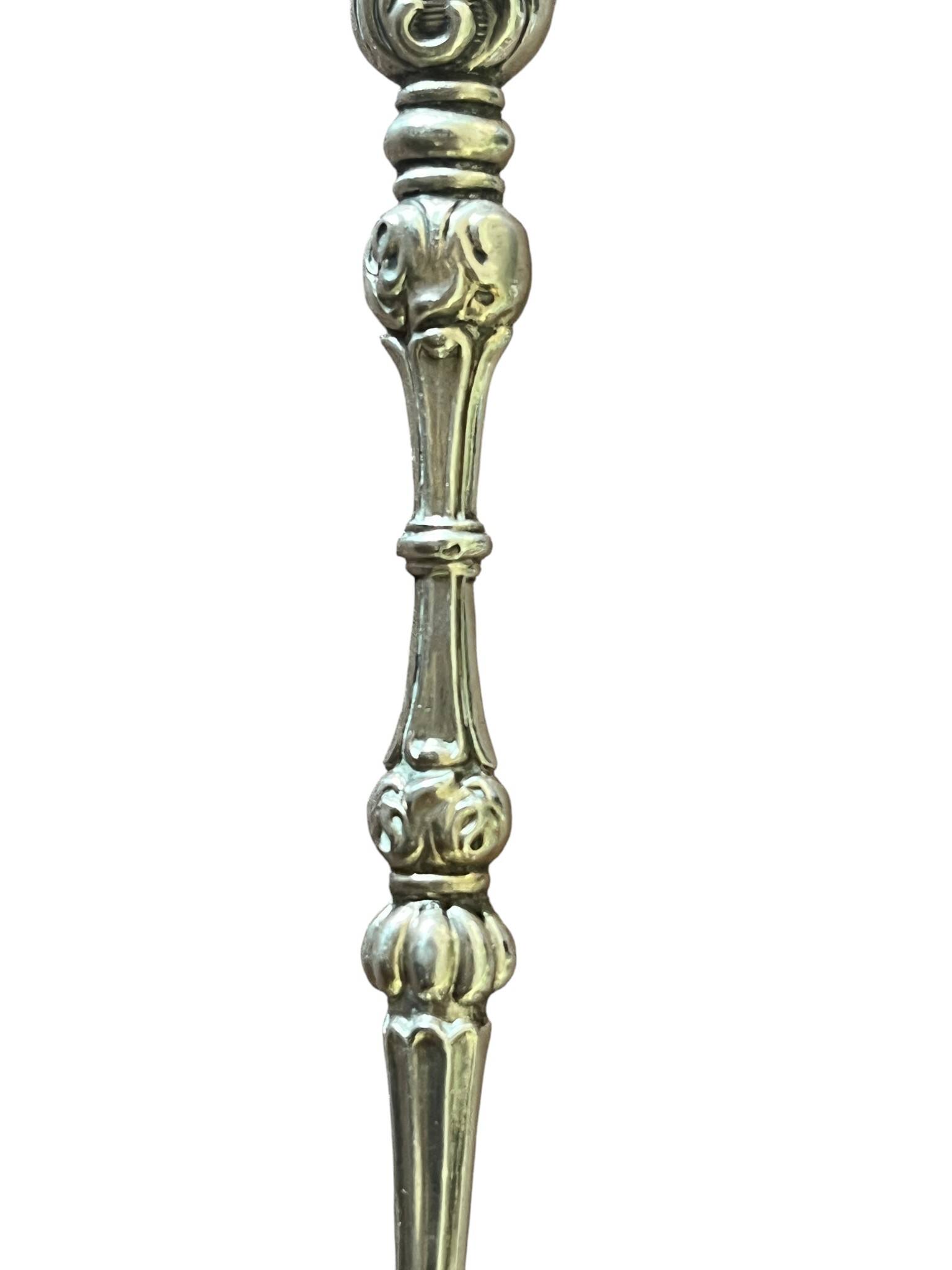 Silverware, medicine spoon with Minerva punch, 19th century.
