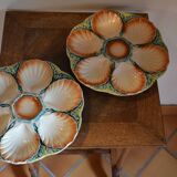 Set of 2 vintage shell dishes from the Sarreguemines earthenware factory