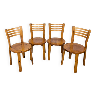 Chaises en pin années 80