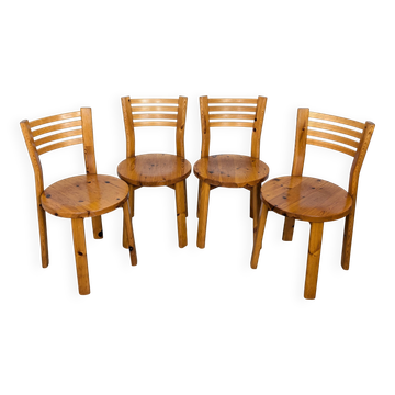 Chaises en pin années 80