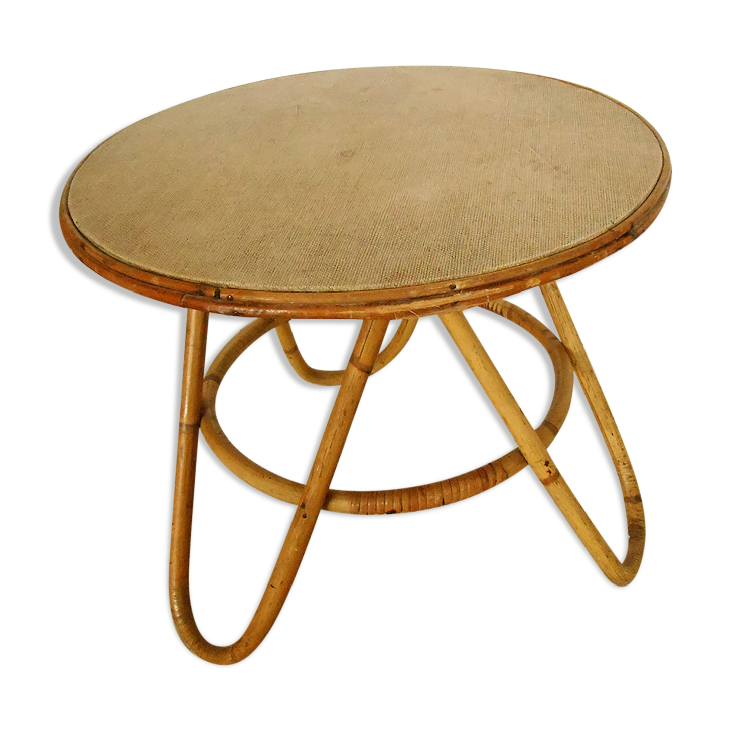 Bamboo pedestal table 1950/60