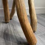 Pair of solid wood farmhouse stools