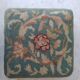 Small antique footrest stool lined canvas