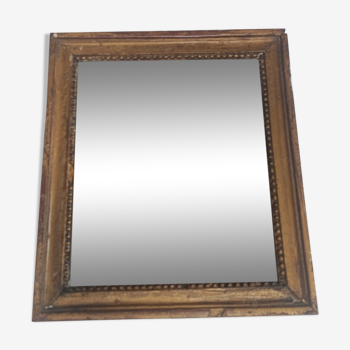 Small mirror in carved stucco wood, nineteenth, original ice