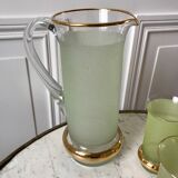 Green granita set consisting of a pitcher and 4 glasses in orangeade 50s