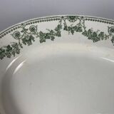 Oval dish, "Champagne" model, Badonviller, green, early 20th century