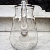 Chiseled glass pitcher