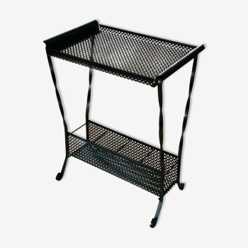 Side bar table with removable black metal top