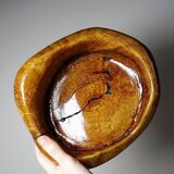 Olive wood catchall Monoxyle brutalist vintage 50s-60s handcrafted