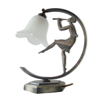 Art deco lamp, flute dancer