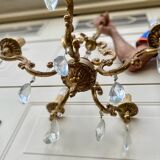 Louis XV style 5-branch brass and tassel chandelier