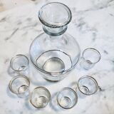 Carafe-glasses-Old liquor service, gold thread
